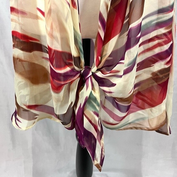Cato semi sheer wrap in fall colors size large - Picture 4 of 7